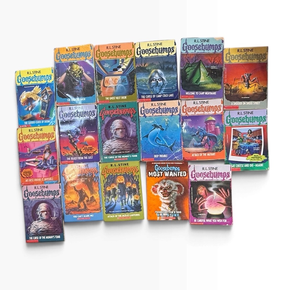 Goosebumps Book Lot RL Stine Vintage 90s Scholastic Horror Series Set of 16